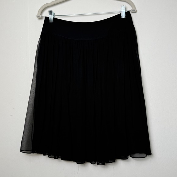 St. John Dresses & Skirts - St. John Black Chiffon Pleated Midi‎ Skirt Size 4